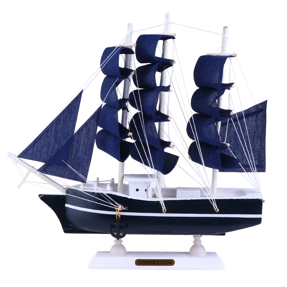

Model Sailboat Ship Wooden Sailing Nautical Boat Decor Decoration Ornament Decorations Models Vintage Home Mini Miniature