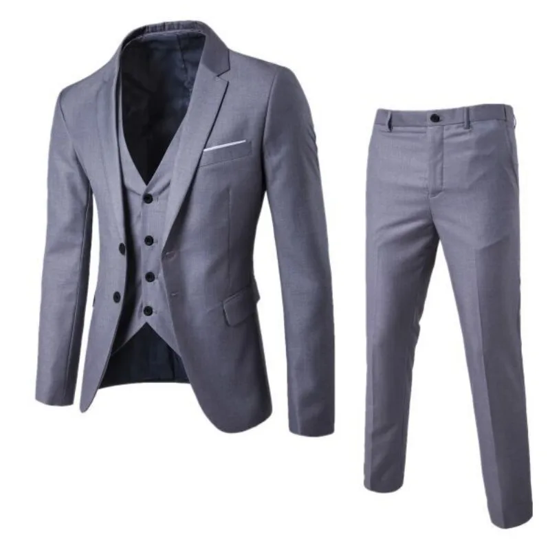 

Men's Classic Suit 3-piece Set Professional Suit Wedding Dress Best Man Clothing Jacket Pant Vest Suit for Men Tuxedo Szie S-6XL