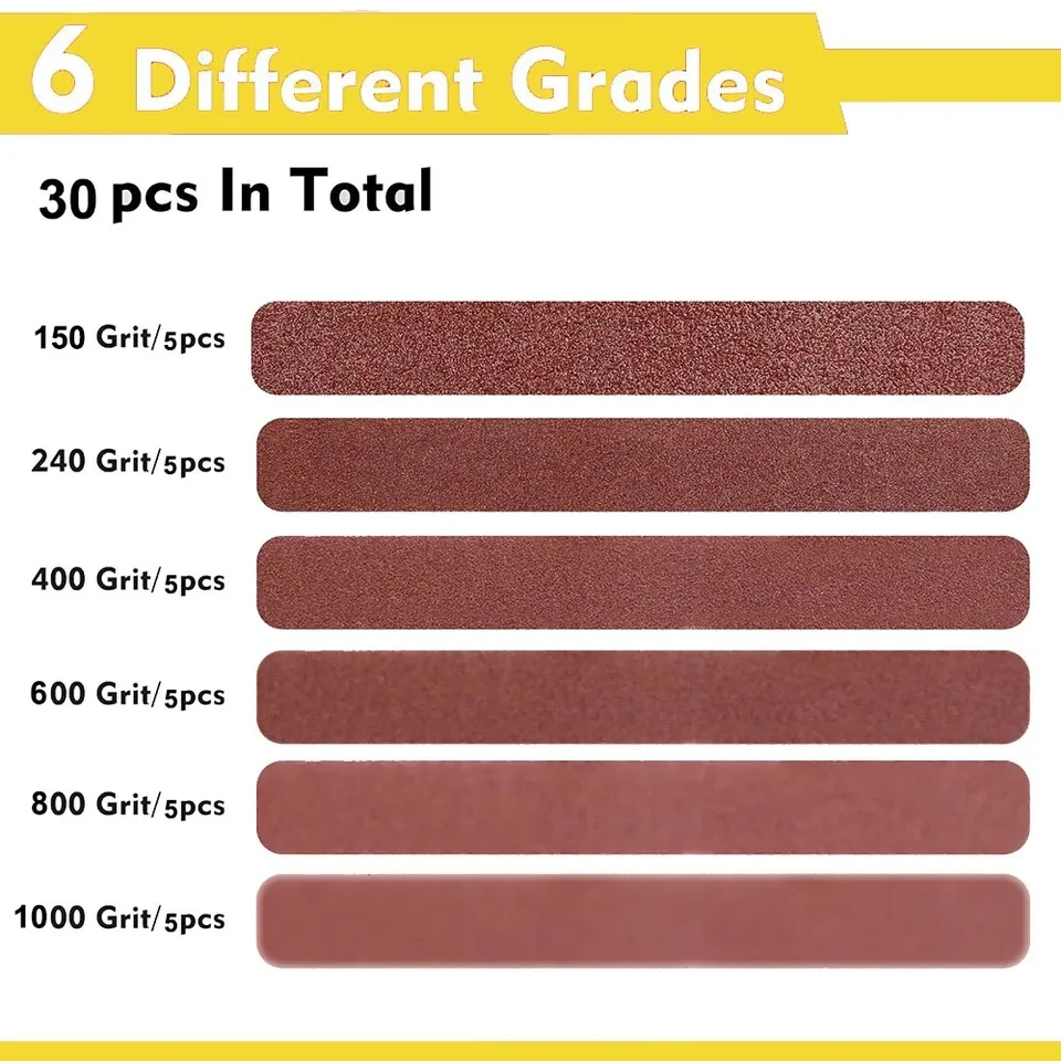 

Шлифовальные ленты 30*330 мм, зернистость 120/320/600, 30 шт.