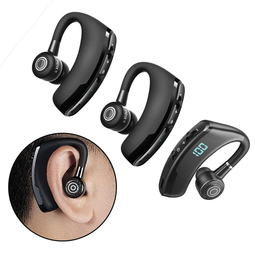 

V9 Bluetooth Headphones Handsfree Wireless Headset Business Headset Sport Waterproof Ear Hook Headset With Microphone