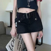 sexy egirl punk denim skirt women y2k streetwear skirts gothic harajuku summer korean fashion belt high waist jean skirt shorts