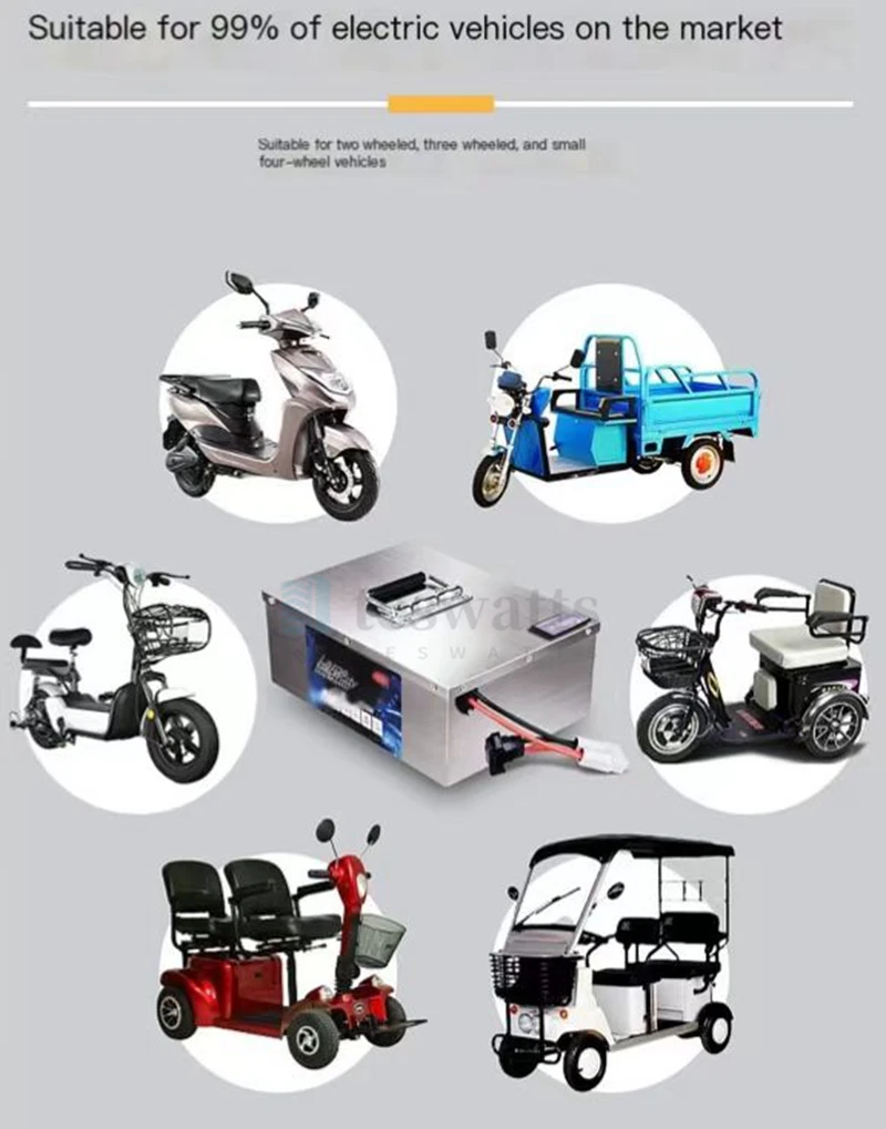 Фото 24S 72v 30Ah 30A 40Ah 40A 50Ah 50A литиевый аккумулятор lifepo4 глубокий цикл для 3000W 5000W ebike скутер трехколесный мотоцикл №3