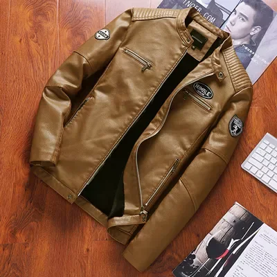 

2022NEW Men's Jacket Fashion Mens Vintage Leather Jackets Casual Warm Faux Leather Motorcycle Jackets Biker Coats Mens Cloth