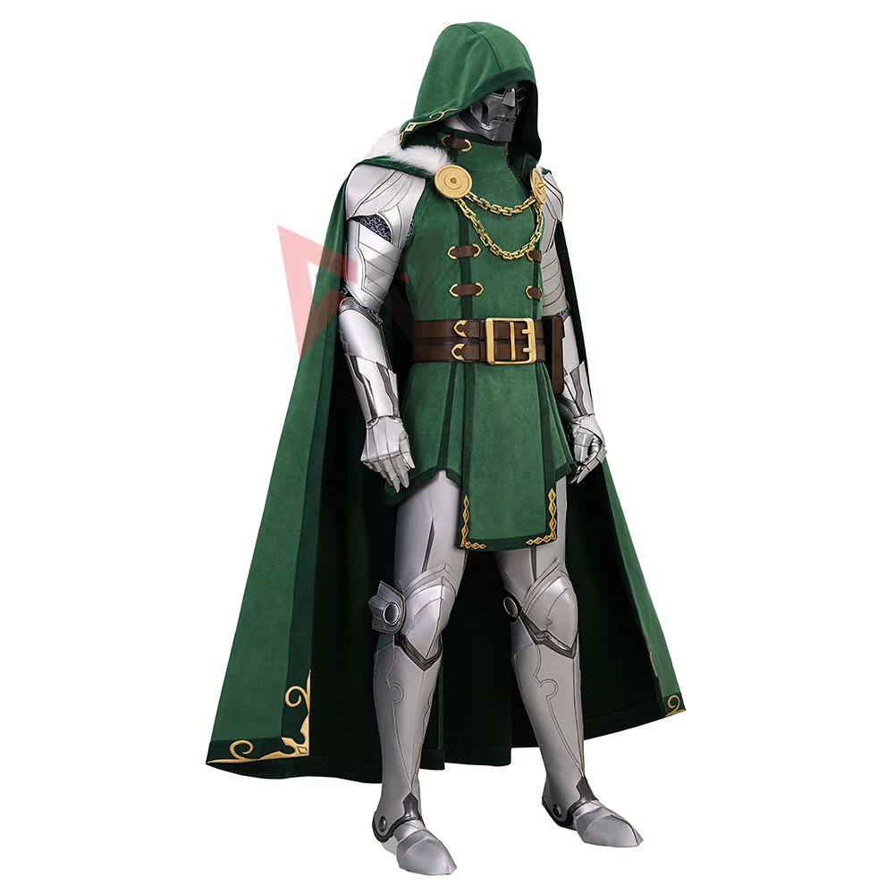 Фото Новый костюм Victor Von Doom для косплея, рубашка доктора, жилет, плащ, маска, доспехи на выбор для игровой вечеринки, Хэллоуина, индивидуальный заказ №2