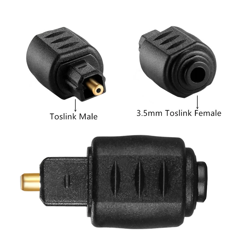 STIAYS 12 Pieces Fiber Optic Digital Optical Audio Converters 3.5mm Male to Female Mini Jack to Digital Optical Toslink Adapters