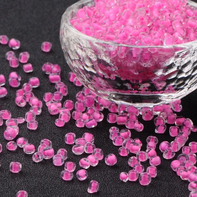 

6/0 Glass Seed Beads Inside Colours Pink about 4mm in diameter hole: 1mm about 4500pcs/pound