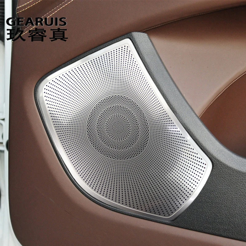 For Audi Q7 4L 2009-2015 Car Door Panel Loudspeaker decoration Stereo Audio Speaker Cover Trim Frame Sticker Styling Accessories