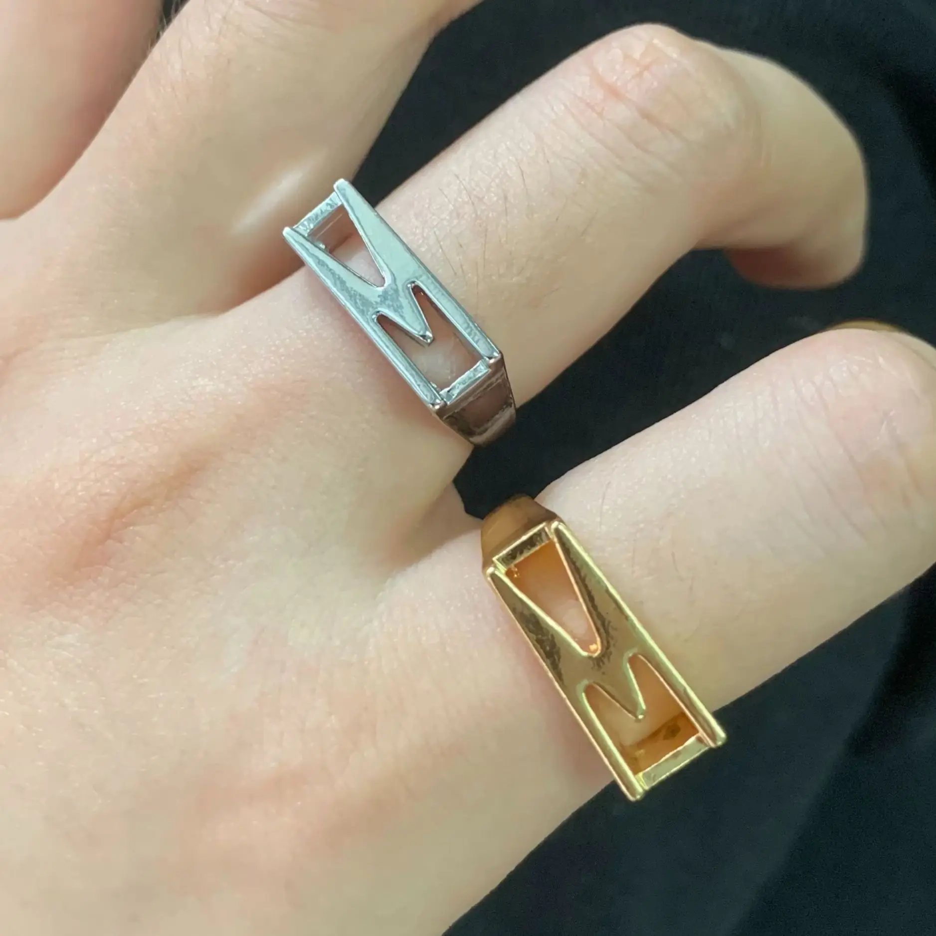 Кольца с буквами и инициалами для женщин позолоченные 26-буквенные кольца