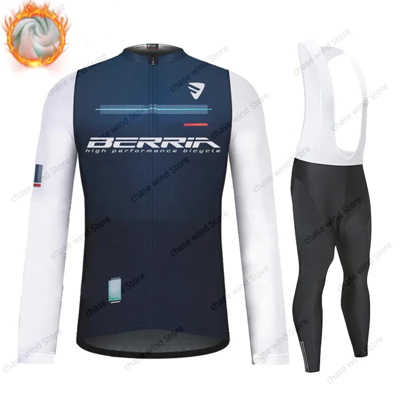 

Новинка 2023, мужской зимний флисовый сохраняющий тепло трикотажный комплект для велоспорта BERRIA с длинным рукавом, велосипедная одежда Ropa Ciclismo, одежда для гоночного велосипеда