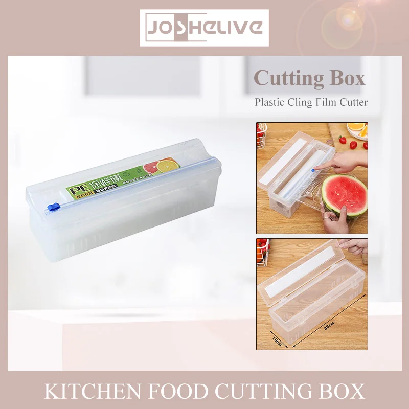 

Foil Dispenser with Cutter Cling Plastic Wrap Dispenser Injector Film Cutter Food Fresh Convenience Kitchen Storage Accessories
