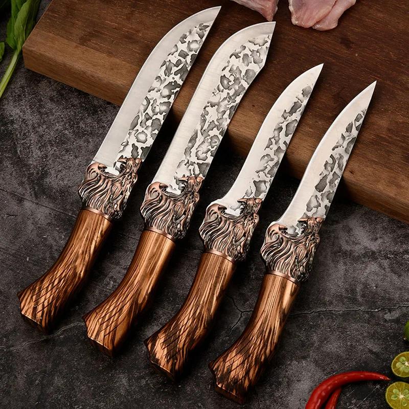 Forged Butcher Kitchen Chef Knife Set Stainless Steel Meat Fish Fruit Vegetables Slicing Boning Chopping Hunting Cleaver Knives