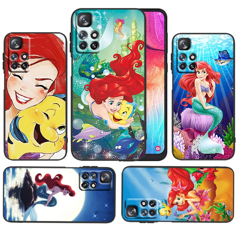 

Mermaid Princess Cute For Xiaomi Redmi 10 10X 9T 9C 9C 8 7 5 K50 K40S Gaming 4G 5G Silicone Soft Shockproof Black Phone Case