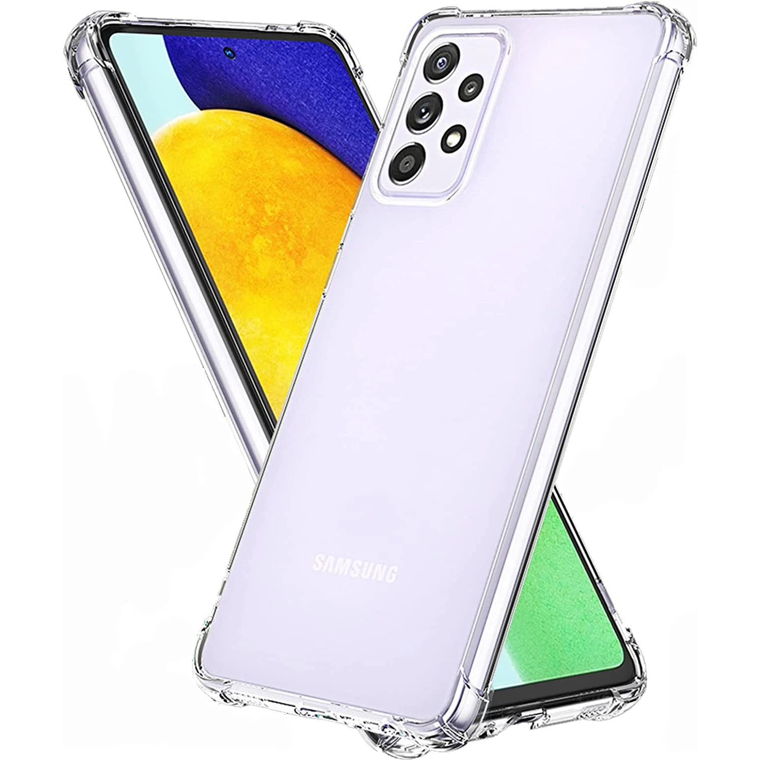 

Clear Case for Galaxy A73 A72 A71 A70 A70S Shockproof Crystal Clear Slim Soft Silicone TPU Protective Phone Cover