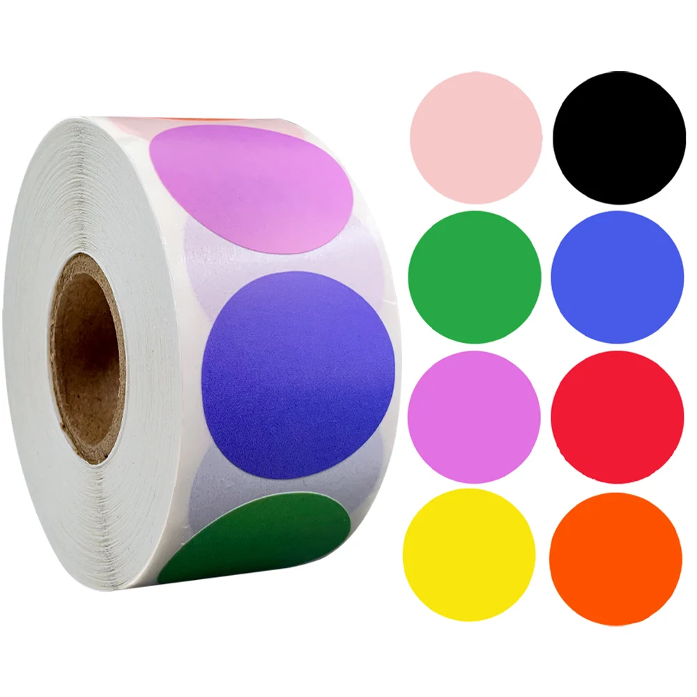 

500pcs Chroma Heart Labels Stickers Color Coding Dot Labels Stickers 1 Inch Round Red,Blue,Pink,Black,Stationery Stickers