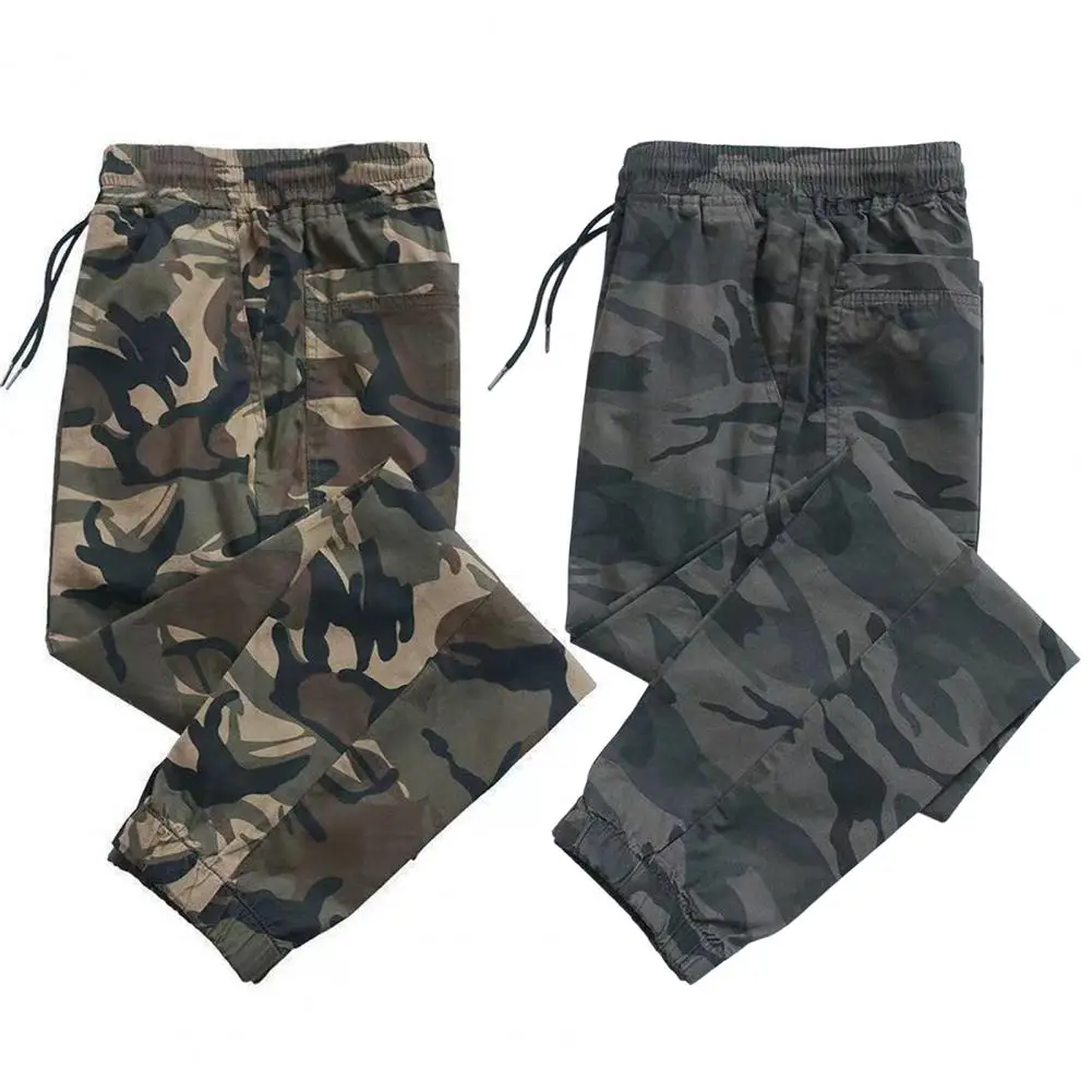 

Men Sweatpants Camouflage Print Joggers Cargo Pants Men Harem Pants Ankle Tied Elastic Waist Drawstring Pants Sports Outwear