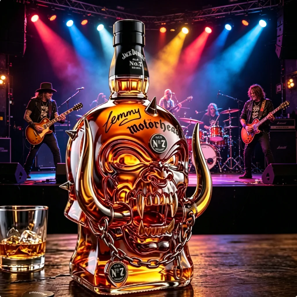 Фото Декантер для виски Motorhead Snaggletooth Warpig в форме черепа, стеклянная бутылка, диспенсер для алкоголя в стиле хэви-метал рок-группы, декор для бара, подарок №3