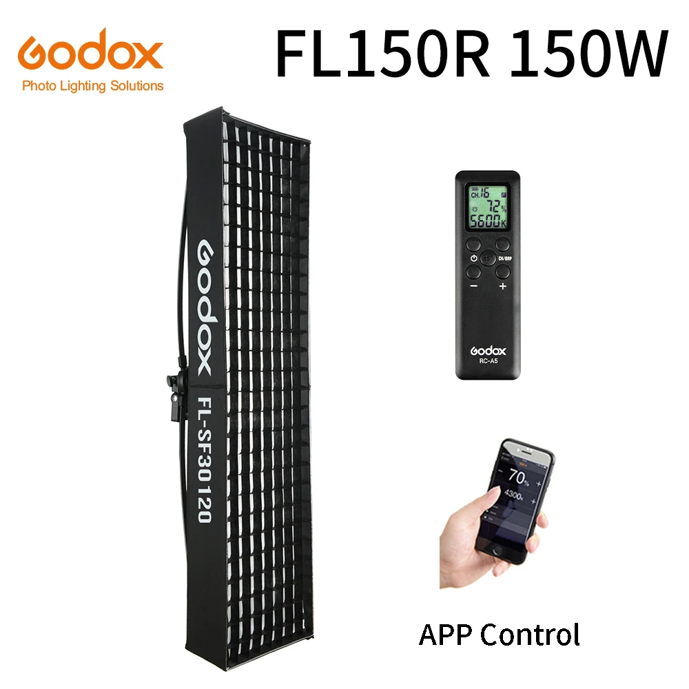 Гибкая светодиодная лампа для видеосъемки Godox FL150R 150 Вт вращающаяся тканевая с
