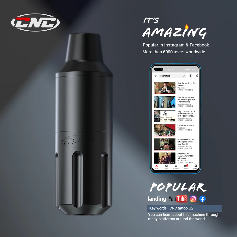 

CNC 2020 Short Rotary Tattoo Pen Machine Original FAULHABER Motor RCA Connection Cartridge Needles Professional Tattoos Artists