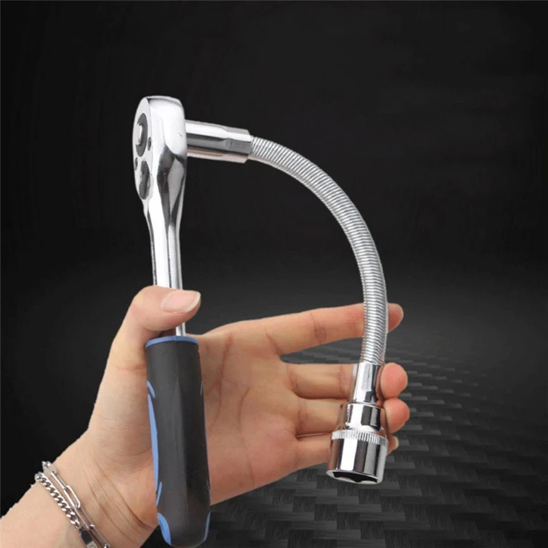 

1/4 3/8 1/2 удлинитель для гибкого торцевого адаптера, металлическая головка для преобразования вала, торцевой Трещоточный ключ с высоким крутя...