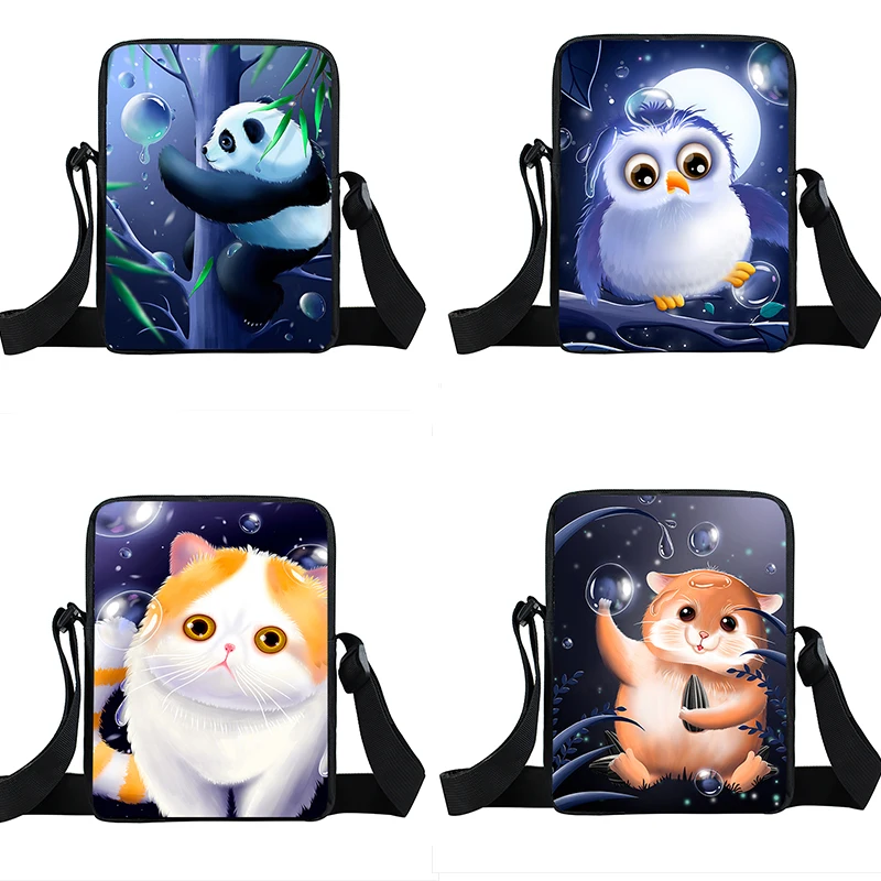 

Cute Hamster Panda Owl Cat Small Crossbody Bags Girls Shoulder Bag Student School Bags Bookbag Women Messenger Bag Gift