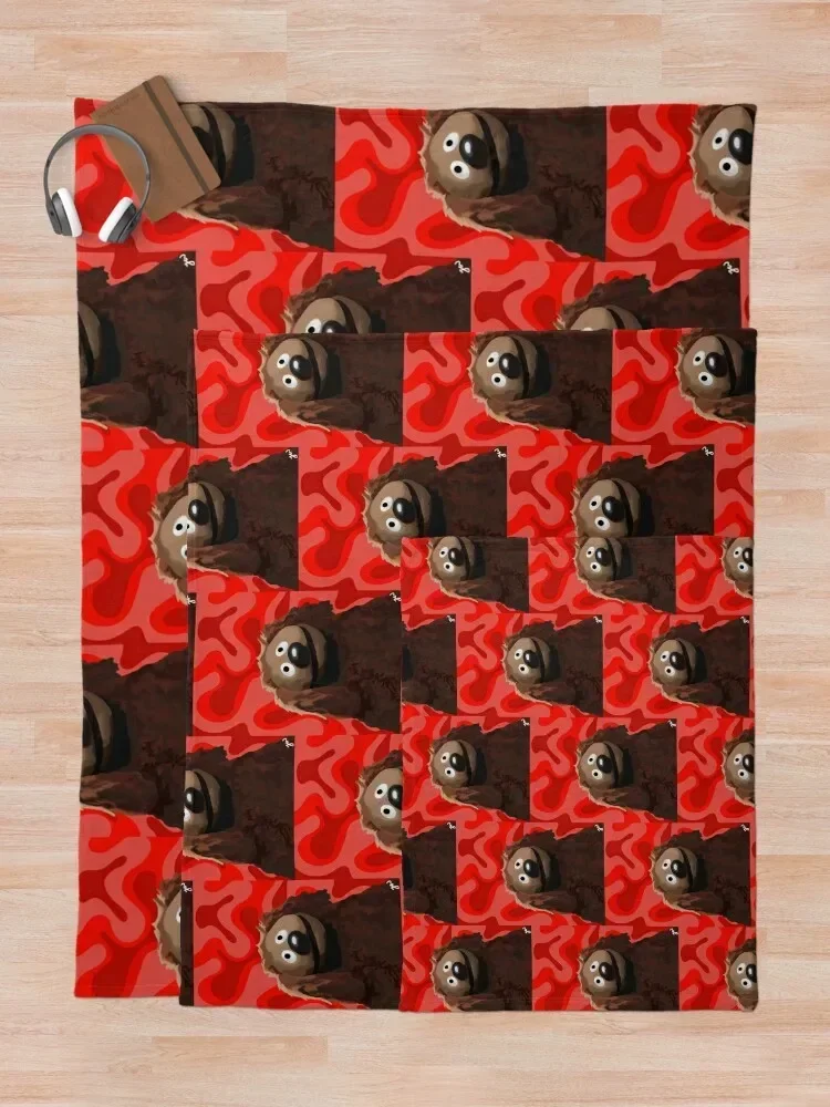 Rowlf Портрет с изображением собаки (версия 1/3-красный фон) плед одеяло