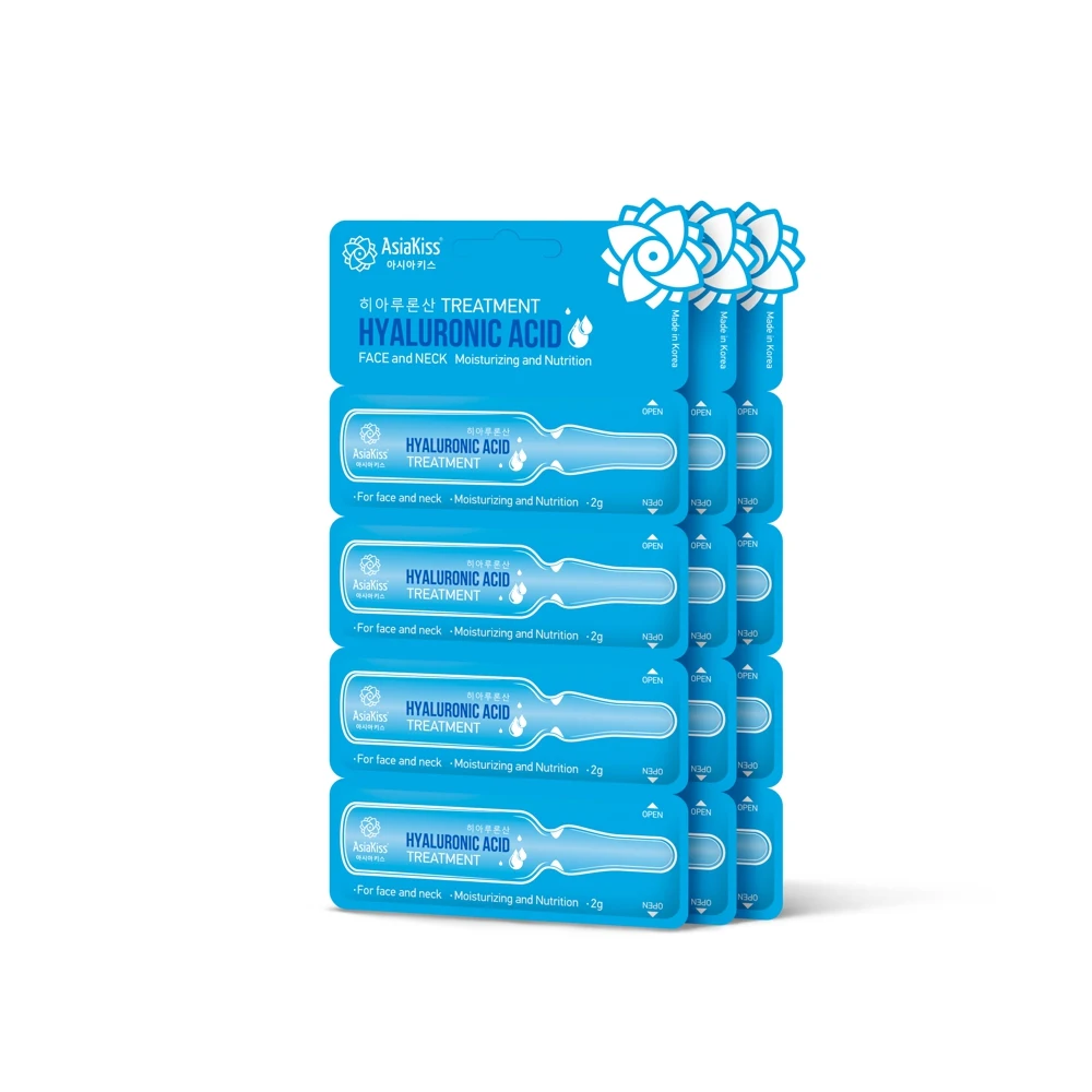 AsiaKiss Сыворотка для лица шеи и области декольте 3 уп*4 шт*2 г с гиалуроновой кислотой
