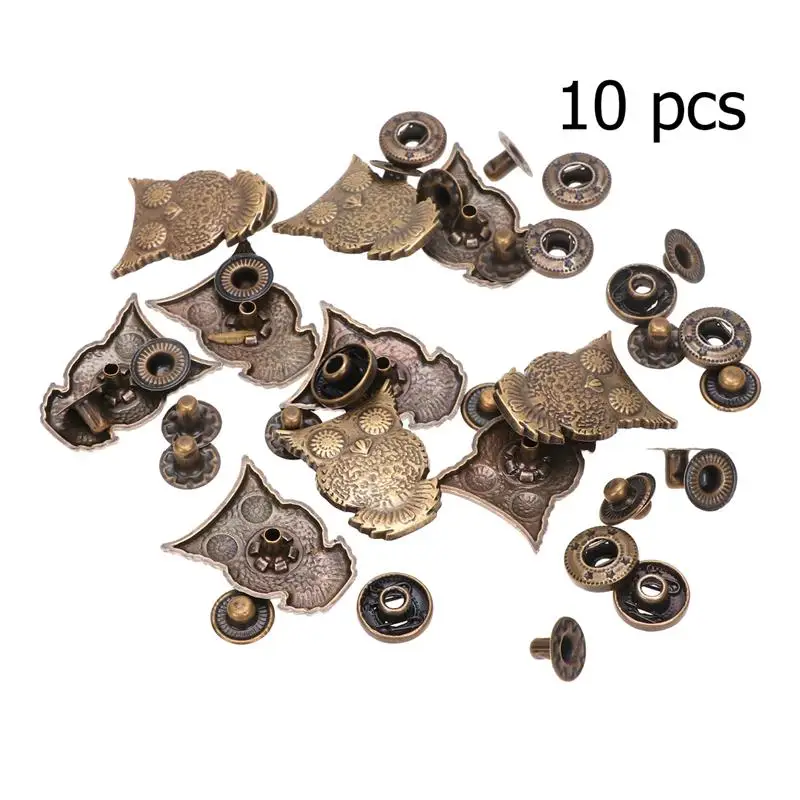 

10 Set Retro Owl Snap Button Practical Durable Sturdy Metal Snap Buttons Costume Bag Buckle Fittings Clasp Button Craft