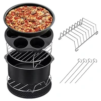 7pcsset 8 inch air fryer accessories for gowise phillips cozyna secura fit all airfryer 5 3qt to 5 8qt pizza pan kitchen tool