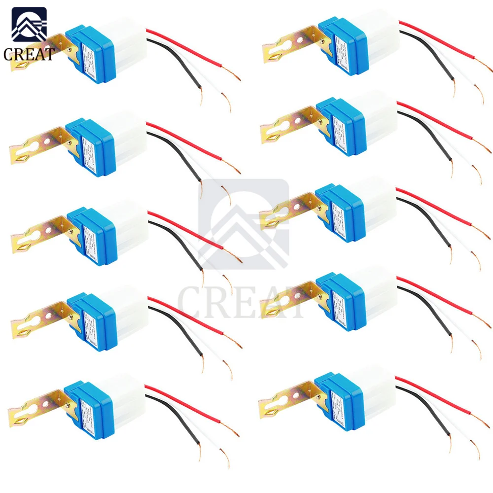 

10 шт., автомобильный Датчик управления фотографией, постоянный ток, 12 В, 10 А