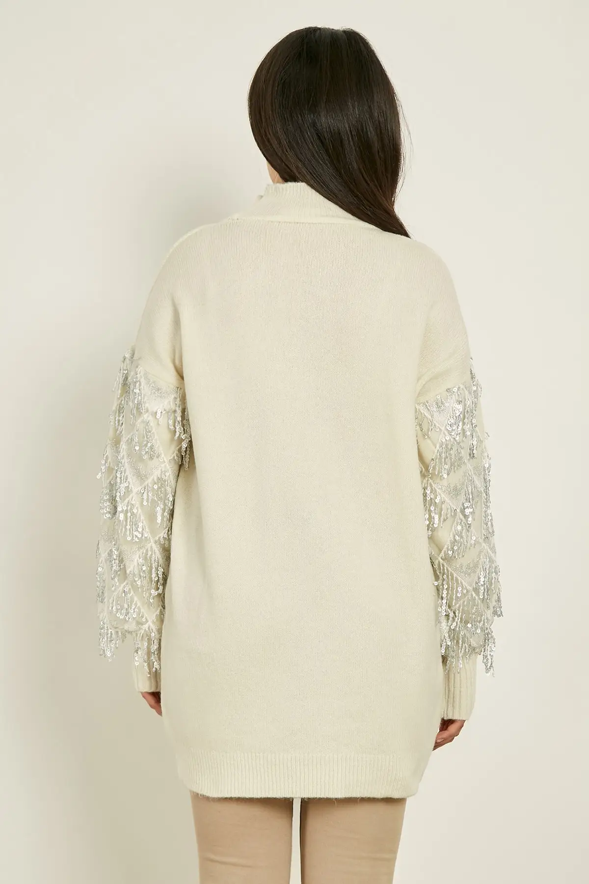 

Women Ivory Tunic Sweater tufted arms Pula 20 KTR220K164 Comfortable Use Sport Stylish