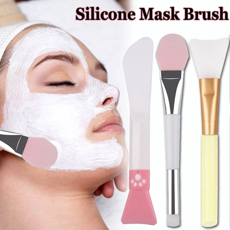 

1PC Silicone Face Mask Brush Soft Flat Head Flexible Facial Cleansing DIY Homemade Mud Mask Gel Applicator Skin Care Beauty Tool