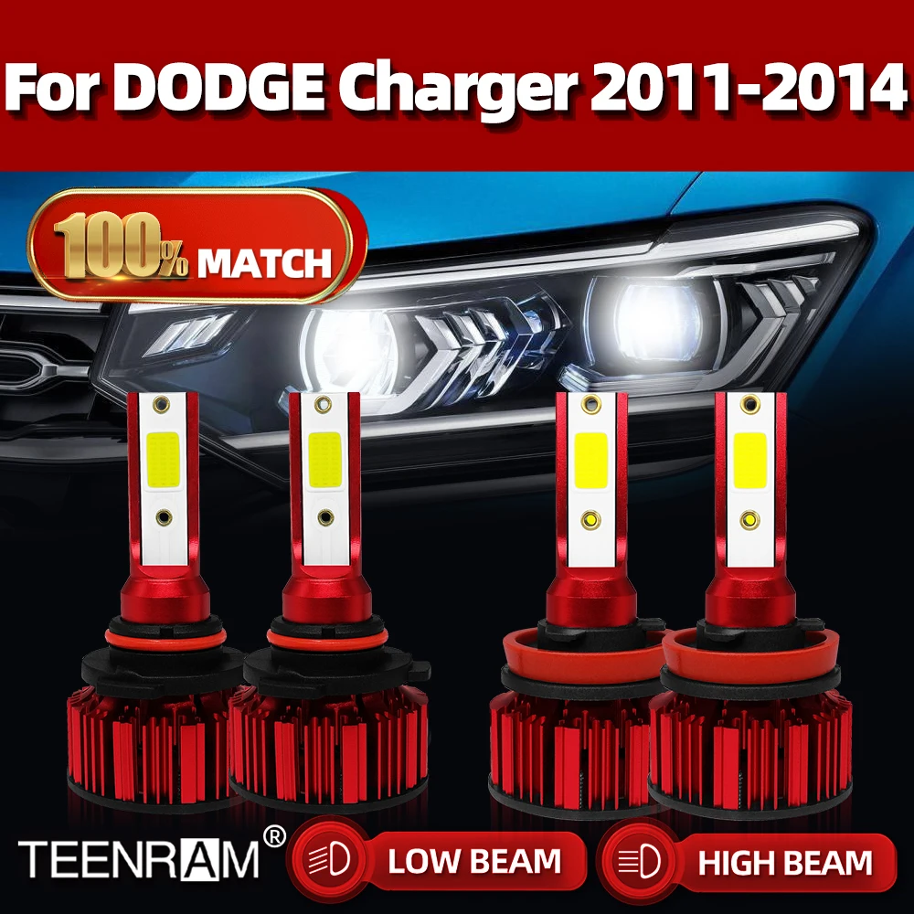 Led Headlight Bulbs H11 HB3 9005 LED Car Lights 240W 40000LM Auto Headlamps 12V 6000K For DODGE Charger 2011 2012 2013 2014