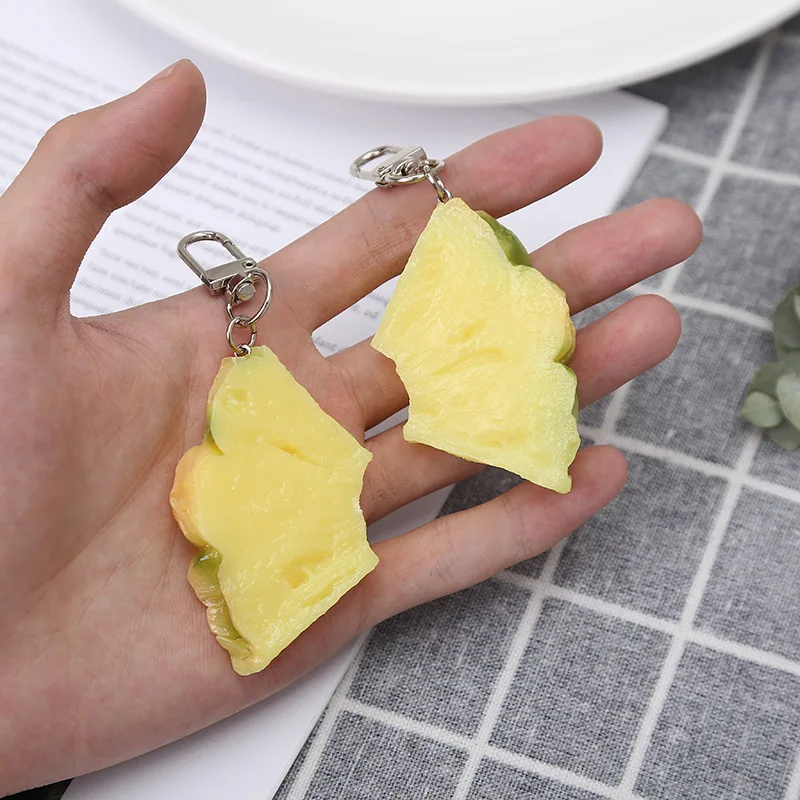 

New Simulation Pineapple Key Chain Creative Fashion Fruit PVC Model Cute Bag Car Buckle Women Ornaments Jewelry Gift Llaveros