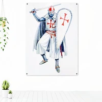 medieval crusaders warrior wallpaper decorative banner flag knights templar poster art work canvas painting wall decoration