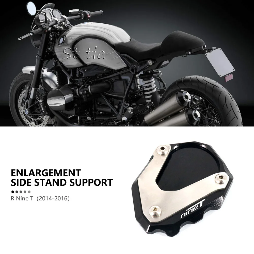 

For BMW R Nine T R nineT Rnine T RNINET 2014 2015 2016 CNC Kickstand Foot Side Stand Extension Pad Support Plate Enlarge Stand