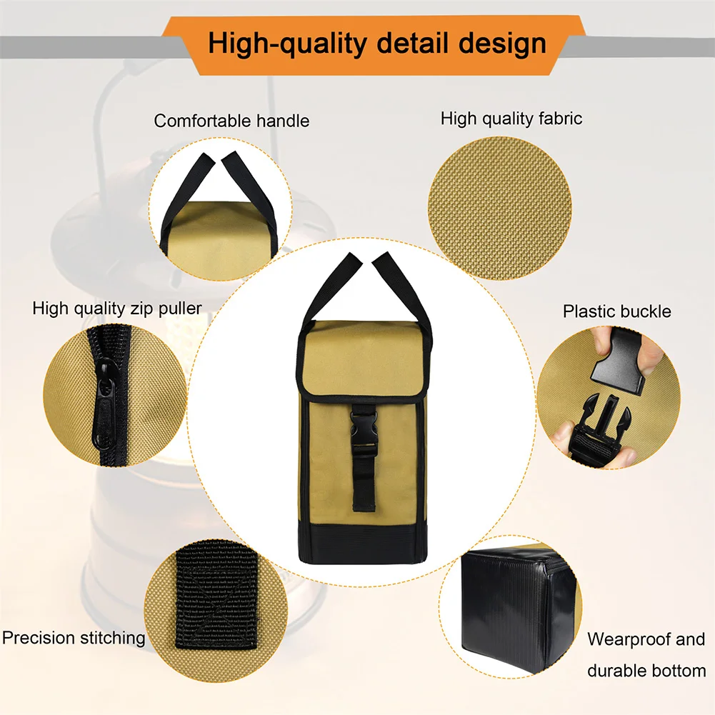 

Portable Lantern Storage Bag Durable Oxford Fabric Anti-Collision Large Opening For-zipper For Camping Lights Camping Equipment