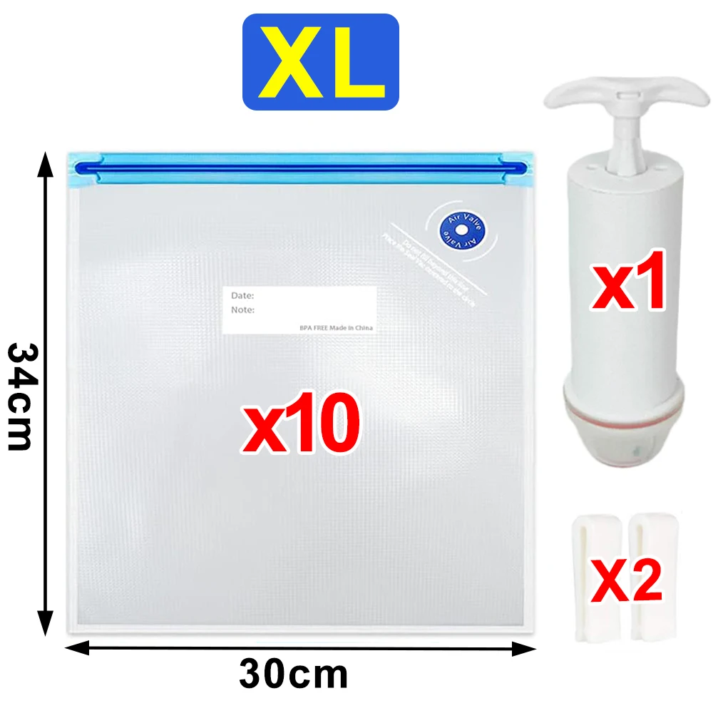 

Вакуумные пакеты для хранения продуктов 10 шт