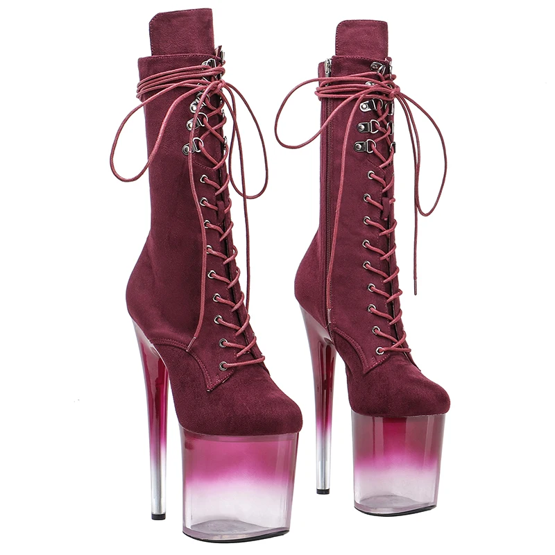 Leecabe  20CM/8inches Suede upper  Pole dancing shoes High Heel platform Pole Dance boot