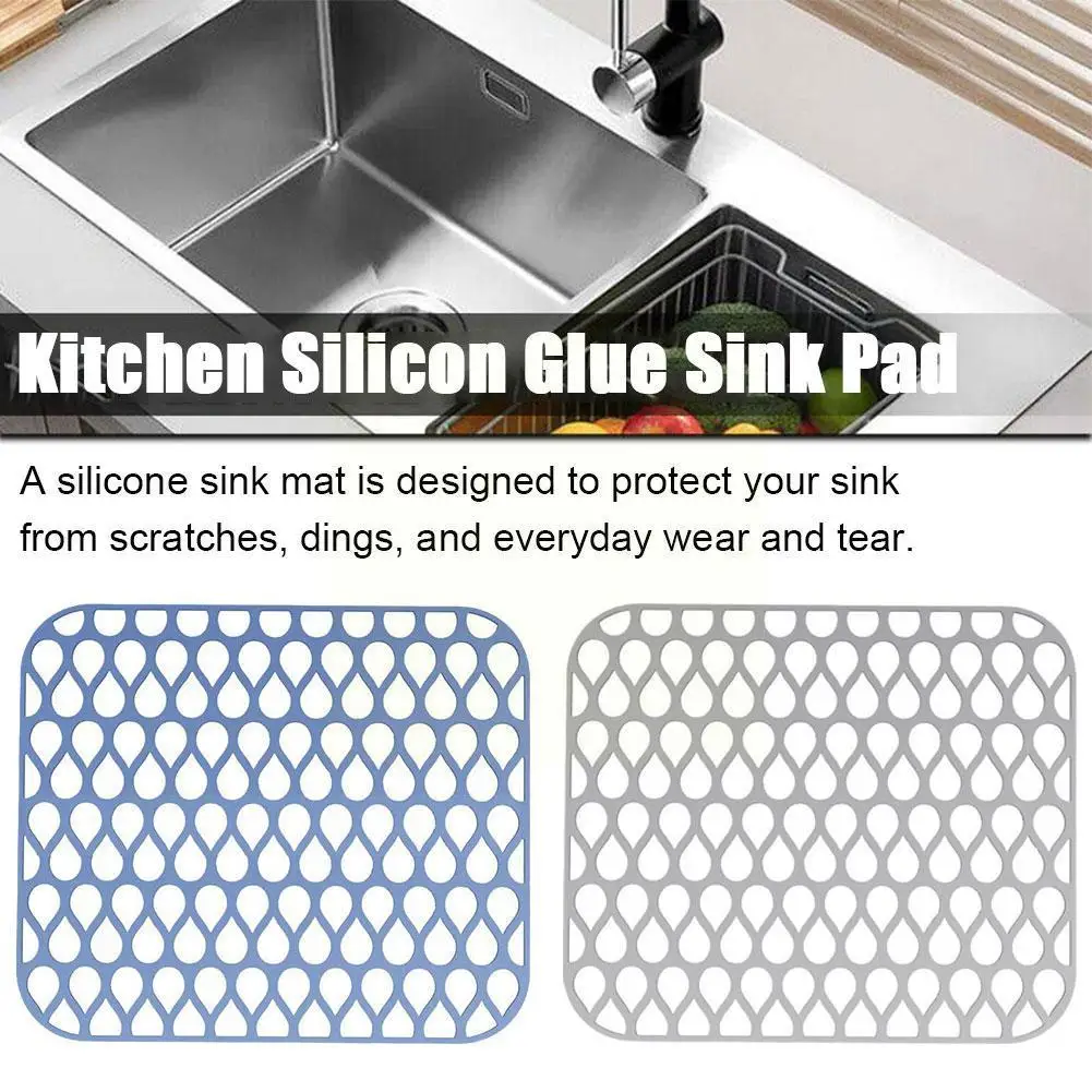 

Silicone Protector Mat for Bottom of Kitchen Sink No-Slip Scratch-Resistant Drain Grid Mats for Farmhouse Stainless Steel S V4K2