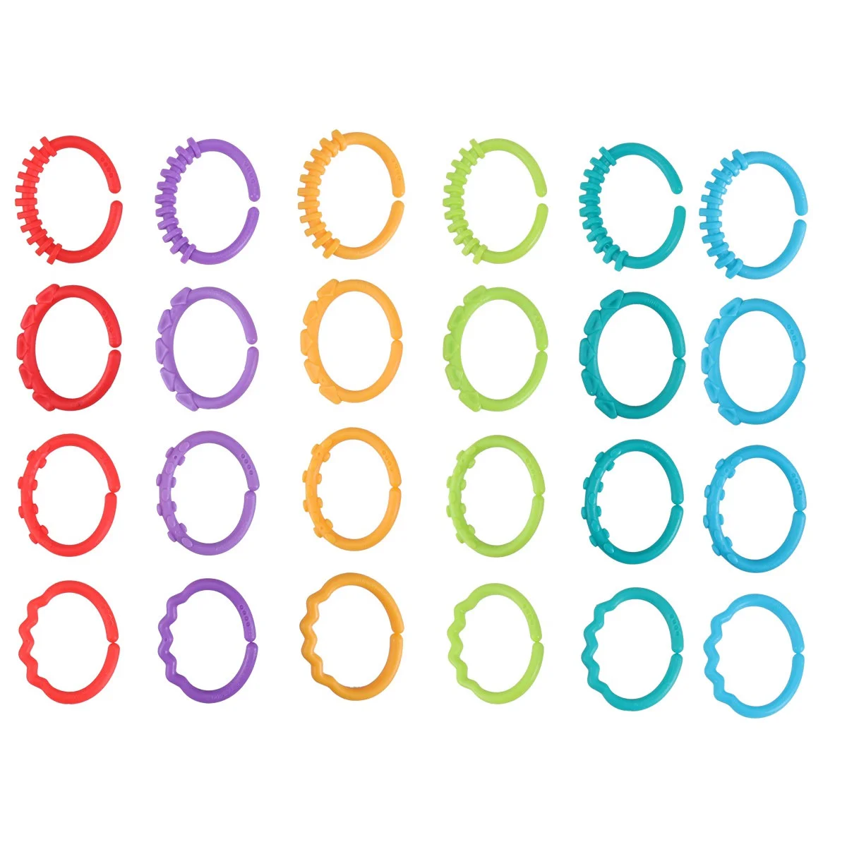 

24pcs Silicone Ring Infant Rings Teething Loops Stroller Teething Rings for Babies Shaker Teething