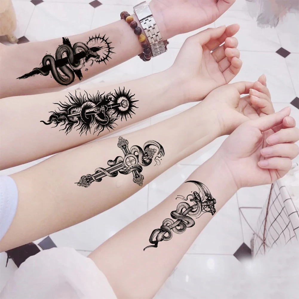 

1pc Black Tattoo Stickers Small Fresh Waterproof Tattoo Stickers Long Lasting Tattoo Stickers Body Art Tattoo For Women Men