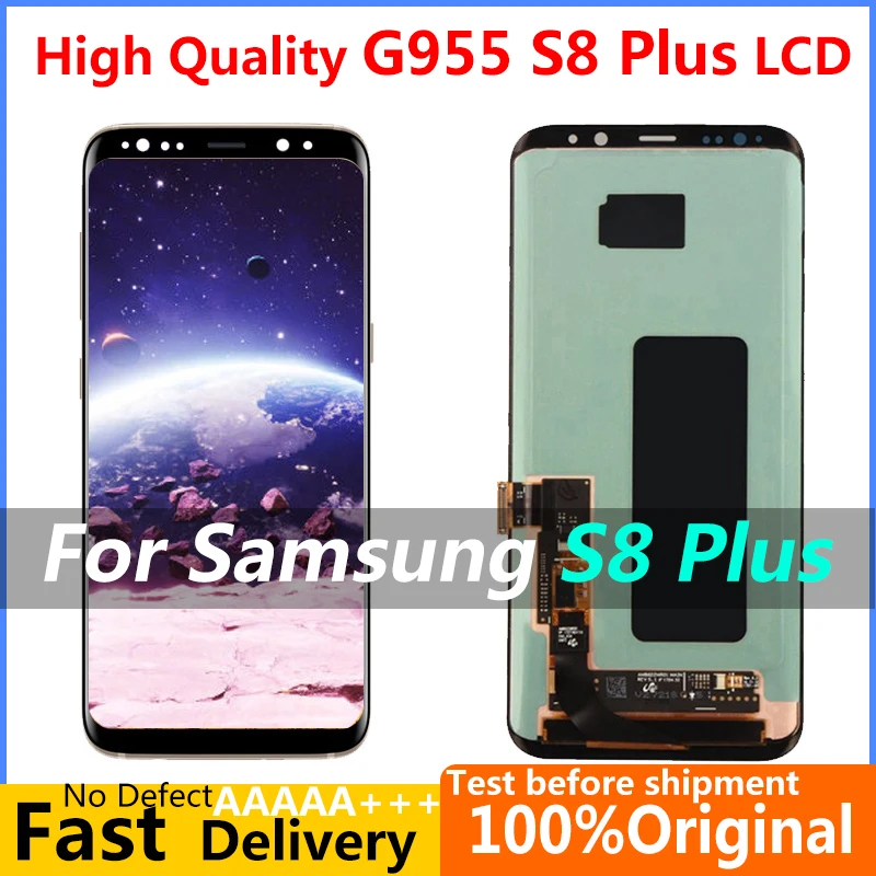 

100% ORIGINAL AMOLED LCD with frame for SAMSUNG GALAXY S8 plus display s8 plus Display Touch Screen G955 G955FD LCD Repair Parts
