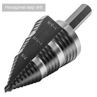 1pcs hex shank step drill bit set hss m2 wood drilling conduit installation industrial drill 3161 38 inch hole drilling tool