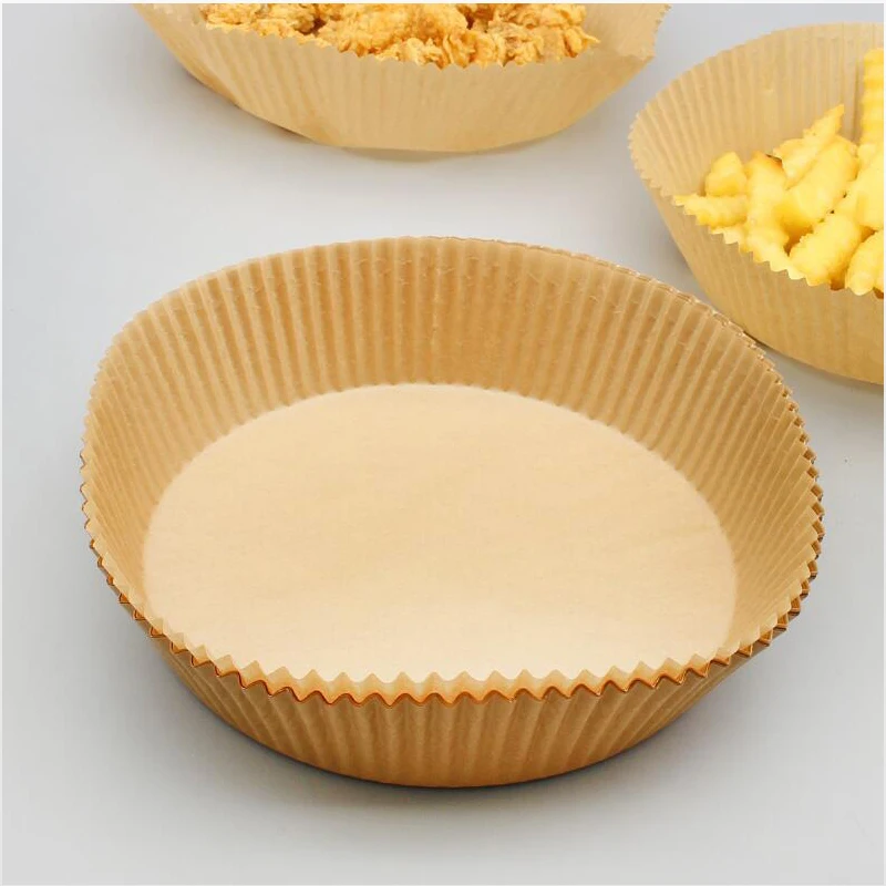 50pcs Air Fryer Disposable Paper Parchment Wood Pulp Steamer Baking Paper For Air Fryer Cheesecake Air Fryer Accessories