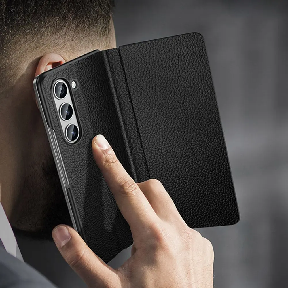 Чехол из натуральной кожи для Samsung Galaxy Z Fold 3 4 5 6 Магнитный флип-чехол Fold3 Fold4 Fold5 Fold6