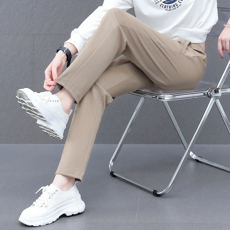 Новинка сезон весна-осень модные свободные и удобные спортивные брюки с высокой