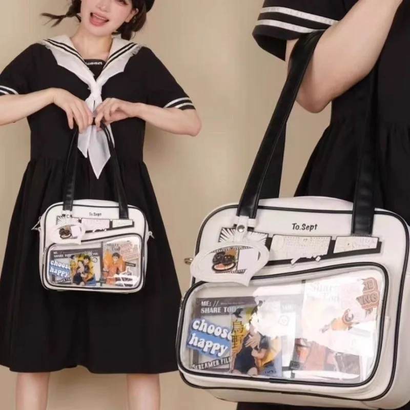 

Новая милая сумка Ita в стиле "Лолита", Популярные Прозрачные сумки на плечо для женщин, осенняя Сумка-Кроссбоди из искусственной кожи с дисплеем, 2023