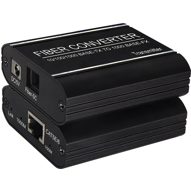 1 Pair Gigabite Fiber Converter 10/100/1000Mbps Optical Signal 20KM BASE TX to FX Ethernet RJ45 SC Port for Router IP Extender