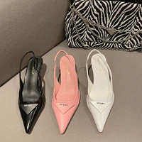 2022 luxury designer kitten heels sandals sexy ladies slingback gladiator sandals runway pointed toe pumps wedding shoes woman