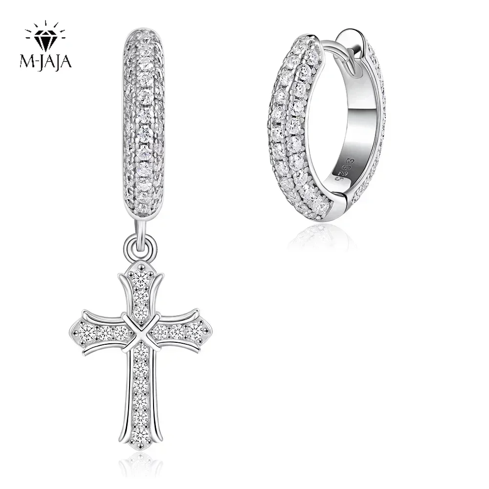 Серьги-гвоздики M-JAJA из стерлингового серебра 925 пробы с крестом